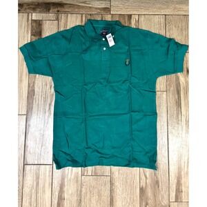 Chaps Ralph Lauren Polo Shirt Mens Medium Green Crest Logo NWT 100% Cotton VTG